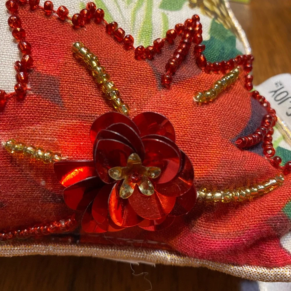 Jingles and joy embellished Christmas pillow. 12 x 12. NWT